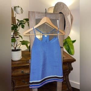 *Super Cute* J Crew size 0, blue & white pattern w/ stripe accent